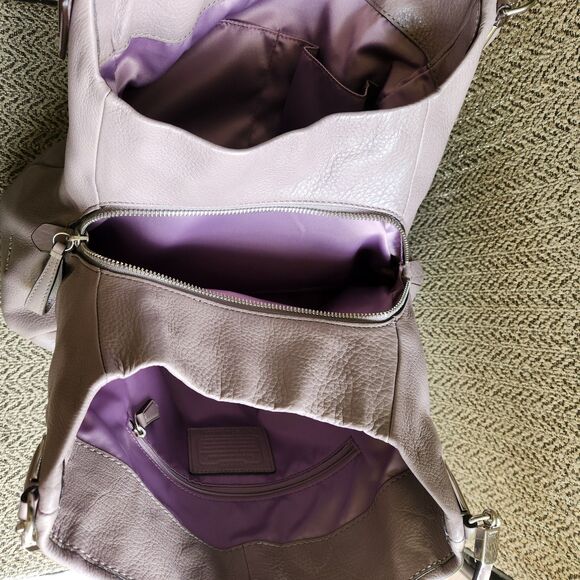 Coach Madison Phoebe Grey Pebbled Soft Leather Purse 26224 Shoulder Bag *flaw - Picture 3 of 16